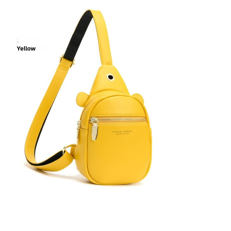 Color Block PU Leather Women Fanny Pack With Sling Strap, Stylish Waist Bag For Everyday Use