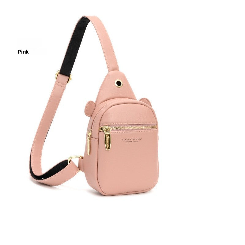 Color Block PU Leather Women Fanny Pack With Sling Strap, Stylish Waist Bag For Everyday Use