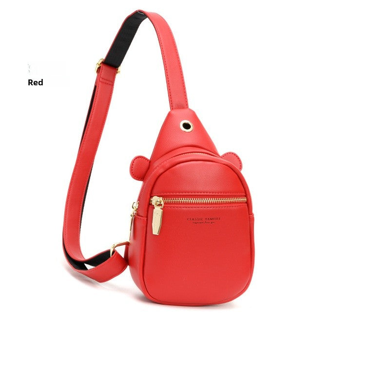 Color Block PU Leather Women Fanny Pack With Sling Strap, Stylish Waist Bag For Everyday Use