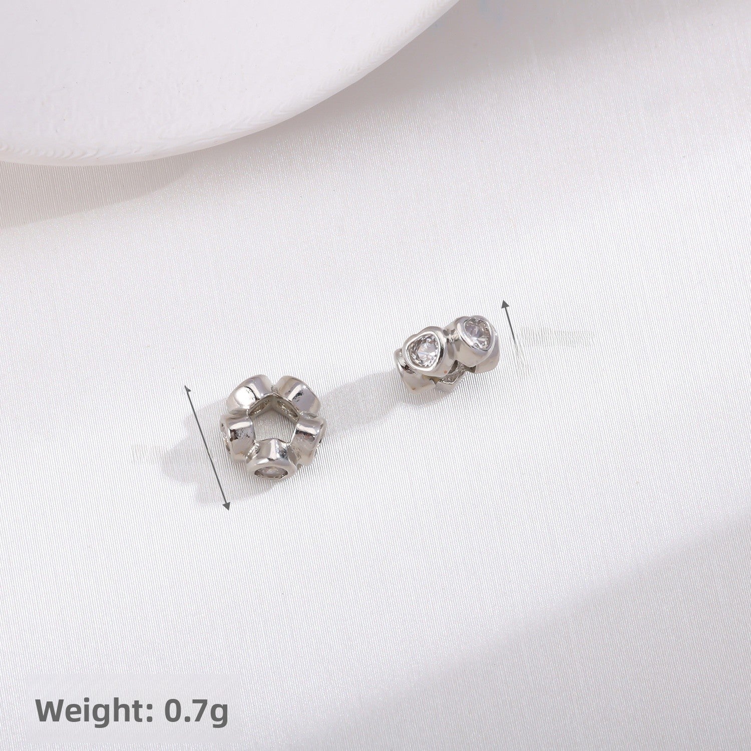Geometric Copper Spacer Bars With 18K Real Gold Plated Electroplated Finish And Zircon Inlay, Hole Size 3~3.9mm