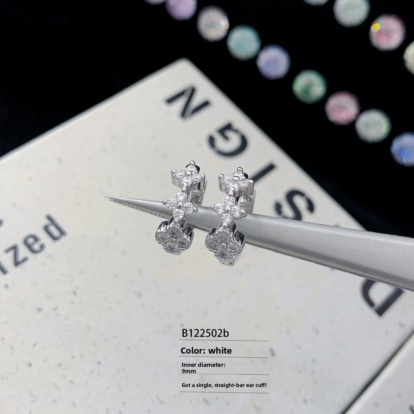 Lucky Heart Earrings With Electroplated Titanium Steel Posts, Zircon Inlay, Unisex Design