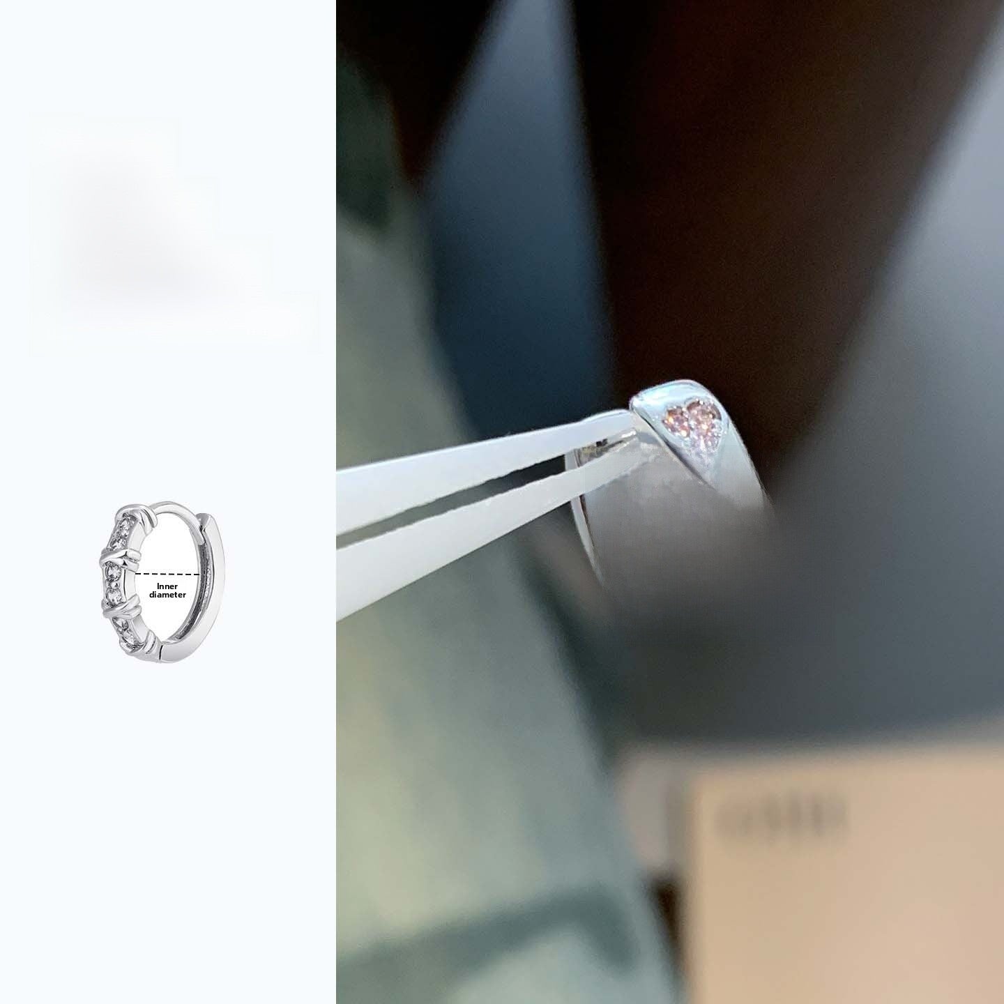 Heart Shape Stud Earrings In 316L Stainless Steel With Zircon Inlay, Simple Style Unisex Design