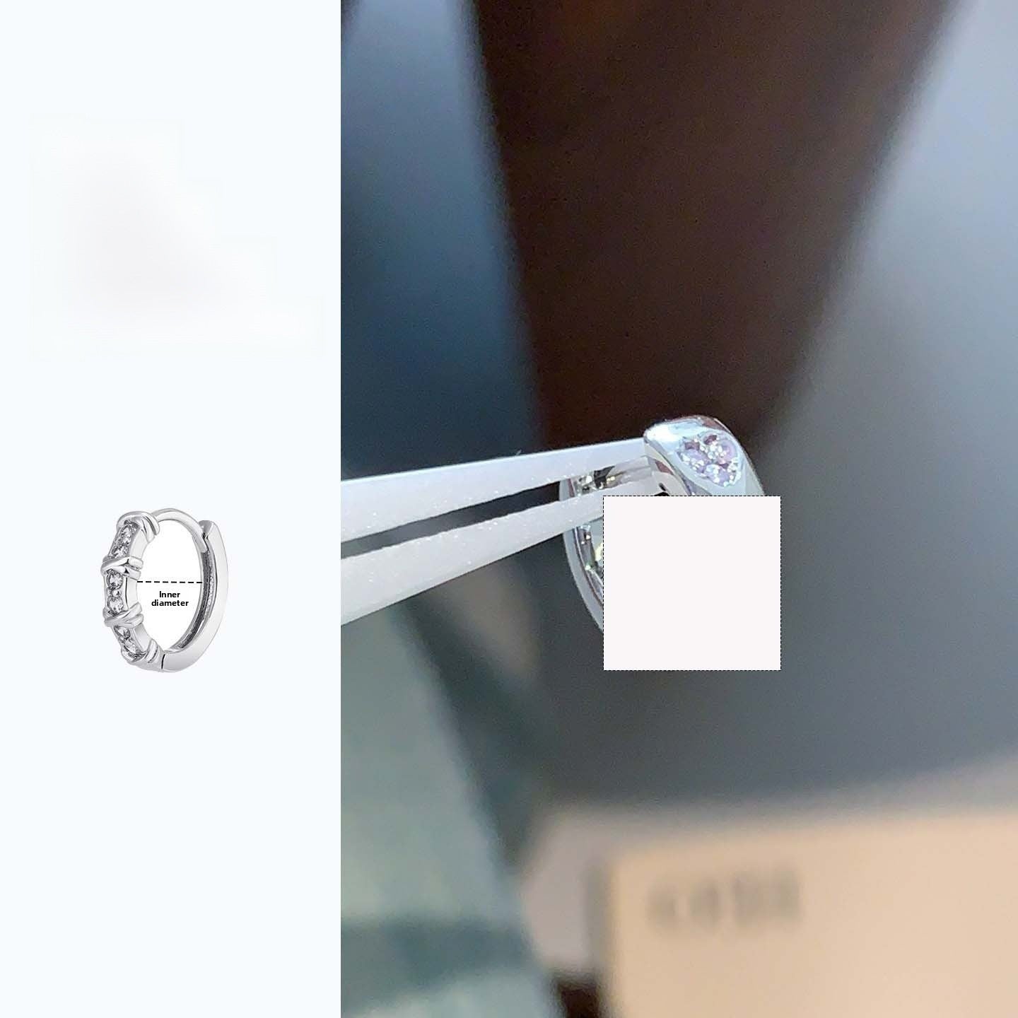 Heart Shape Stud Earrings In 316L Stainless Steel With Zircon Inlay, Simple Style Unisex Design