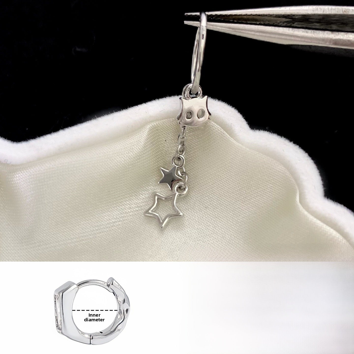 Cat Hoop Earrings In Titanium Steel With Platinum Plating, Featuring 316L Stainless Steel Posts For Unisex Wear