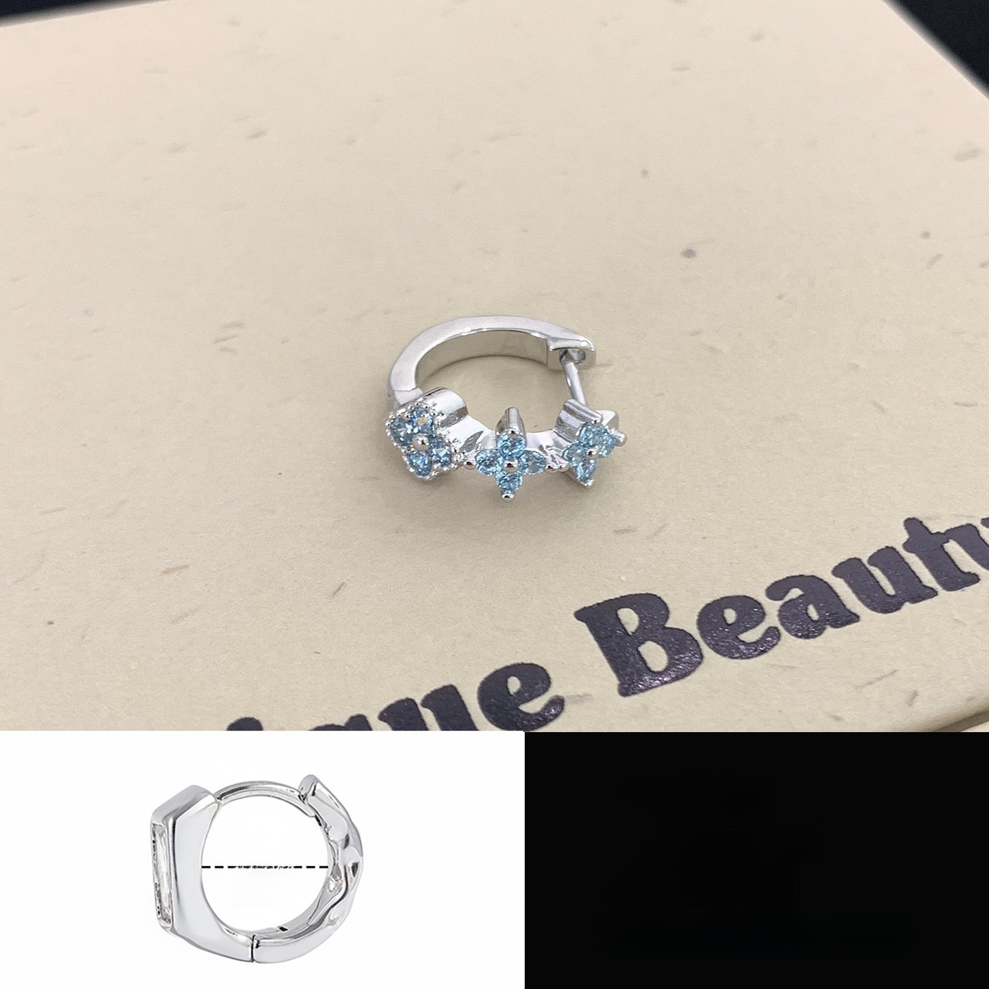 Lucky Heart Stud Earrings In Titanium Steel With Platinum Plated Finish And Zircon Inlay, Unisex Design