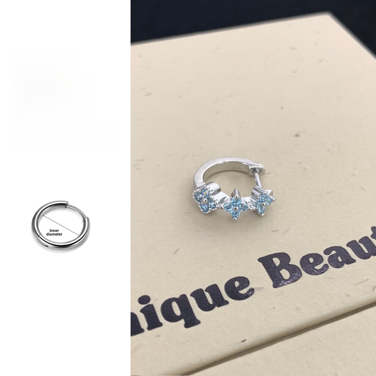 Lucky Heart Hoop Earrings In Titanium Steel With 316L Stainless Steel Posts, Unisex Design, Ombre Color