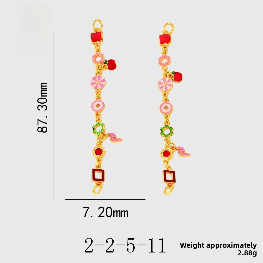 Heart Shape Copper Chain With Enamel Craft, 1 Piece, Sweet Style Available In Multicolor Jewelry Accessories