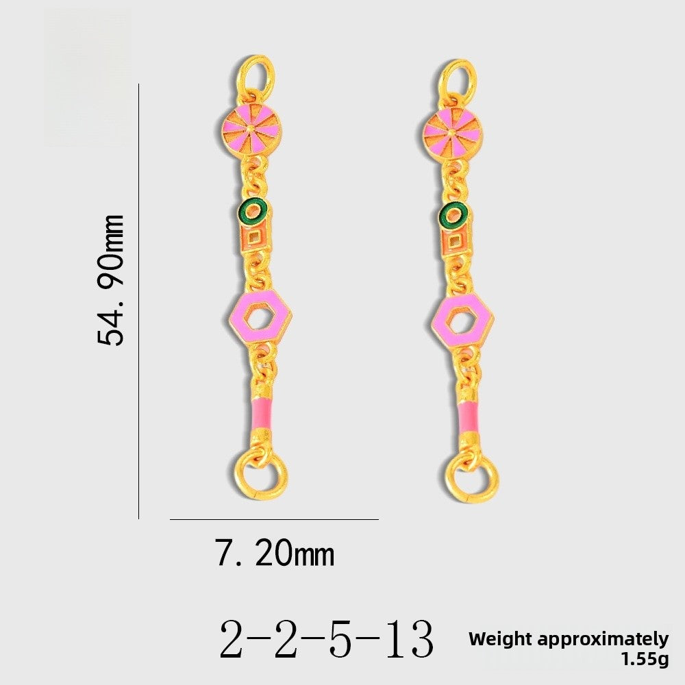 Heart Shape Copper Chain With Enamel Craft, 1 Piece, Sweet Style Available In Multicolor Jewelry Accessories