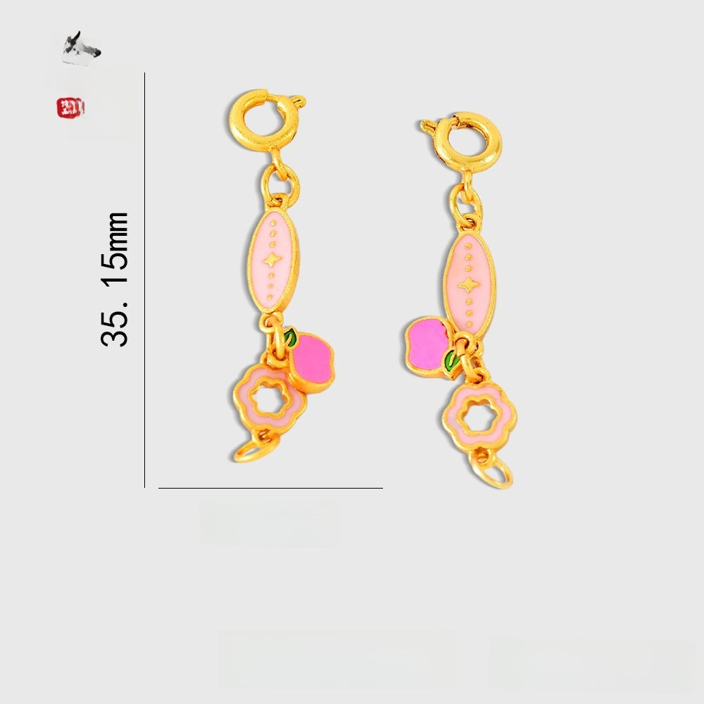 Heart Shape Copper Chain With Enamel Craft, 1 Piece, Sweet Style Available In Multicolor Jewelry Accessories