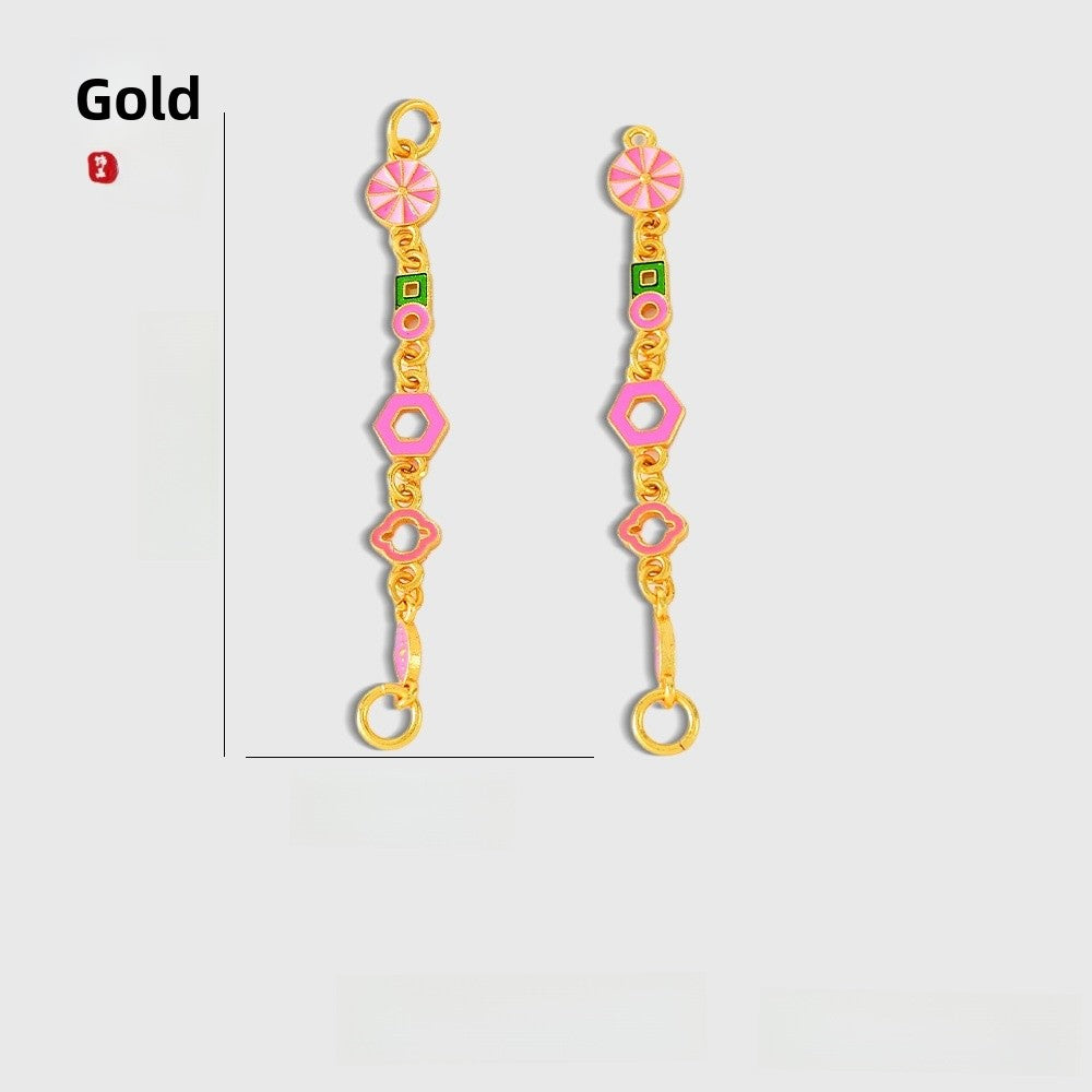 Heart Shape Copper Chain With Enamel Craft, 1 Piece, Sweet Style Available In Multicolor Jewelry Accessories