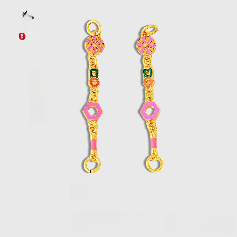 Heart Shape Copper Chain With Enamel Craft, 1 Piece, Sweet Style Available In Multicolor Jewelry Accessories