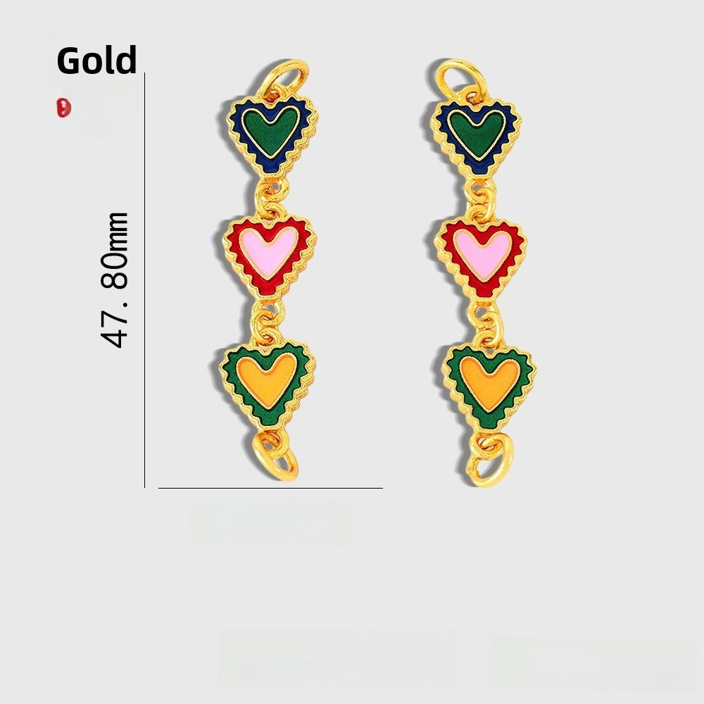 Heart Shape Copper Chain With Enamel Craft, 1 Piece, Sweet Style Available In Multicolor Jewelry Accessories