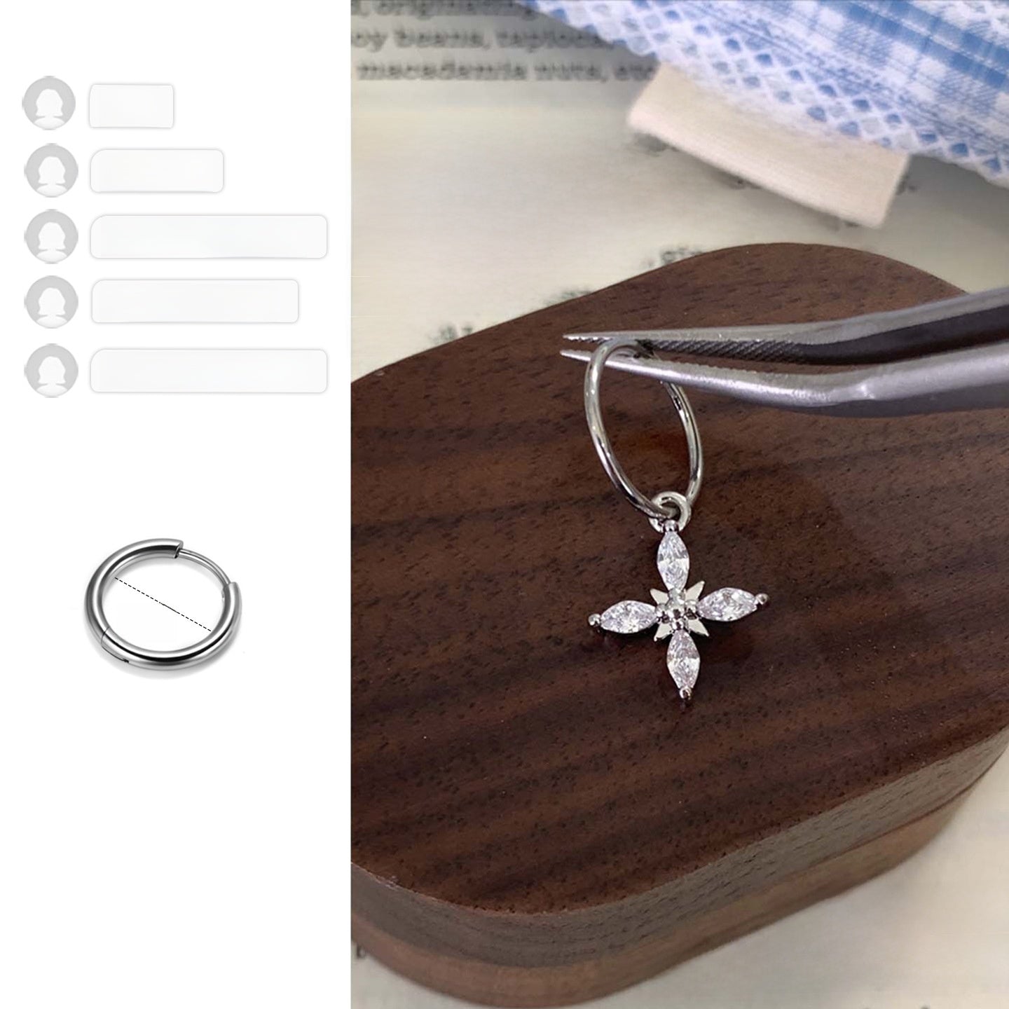 Cross Drop Earrings With Titanium Steel Posts In Simple Style, Unisex Design
