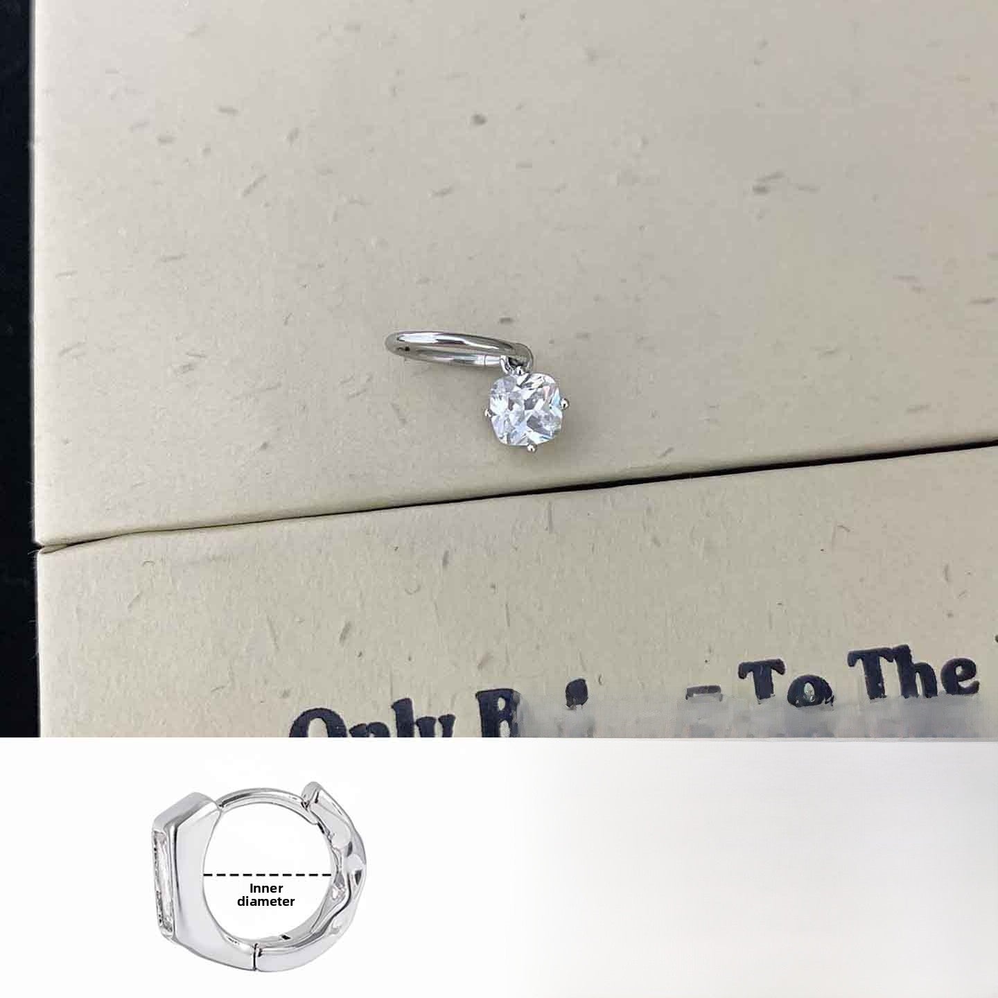 Circle Hoop Earrings With Titanium Steel Posts In Simple Style, Platinum Plated With Zircon Inlay, Unisex Design