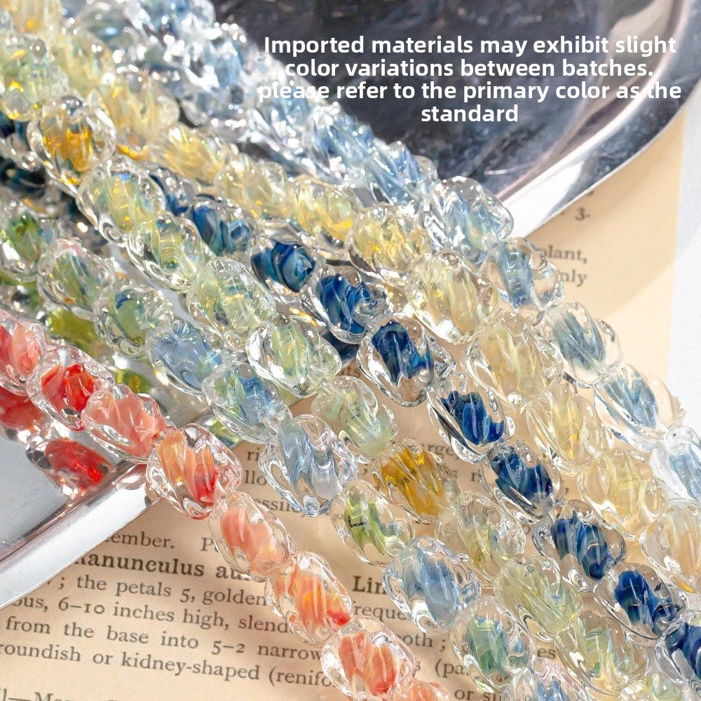 Handmade Glass Beads With Glass Bead Inlay For DIY Jewelry Making
