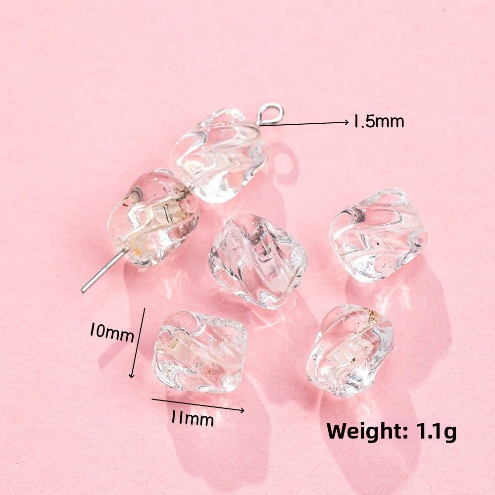 Handmade Glass Beads With Glass Bead Inlay For DIY Jewelry Making