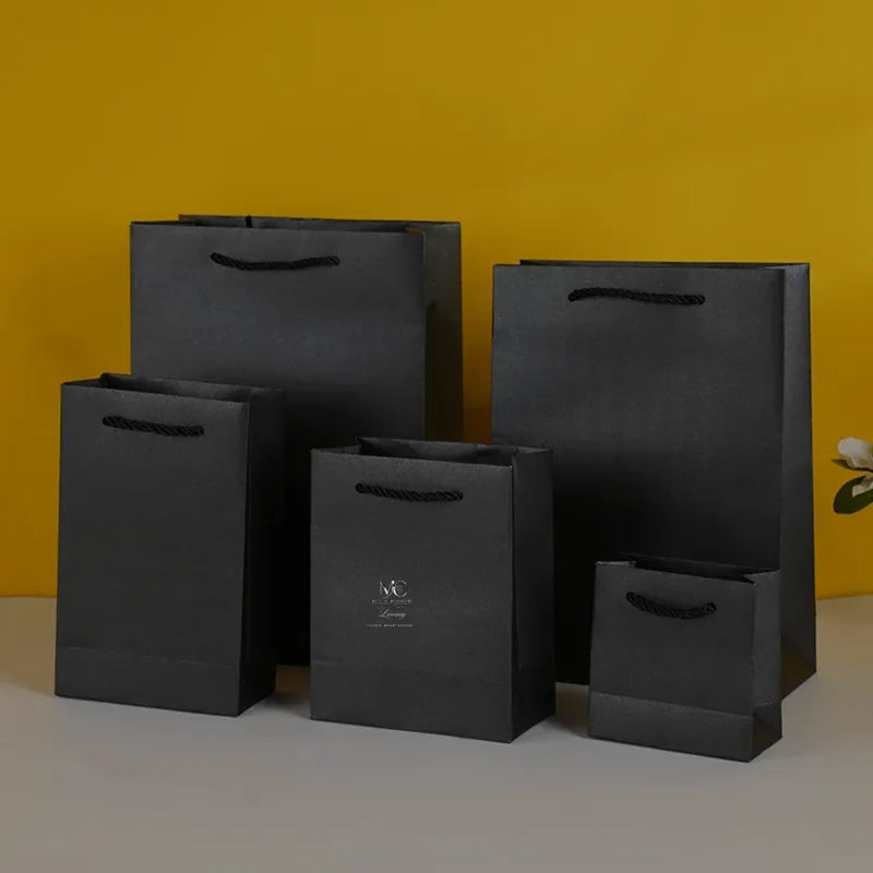 Advertising Enterprise Jewelry Gift Bag Handheld Paper Bag Fashion Store Clothing Bag Jewelry Carrier Bag Wedding Supplies