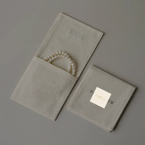 1 Piece Cotton Jewelry Packaging Bag In Beige For Elegant Jewelry Storage