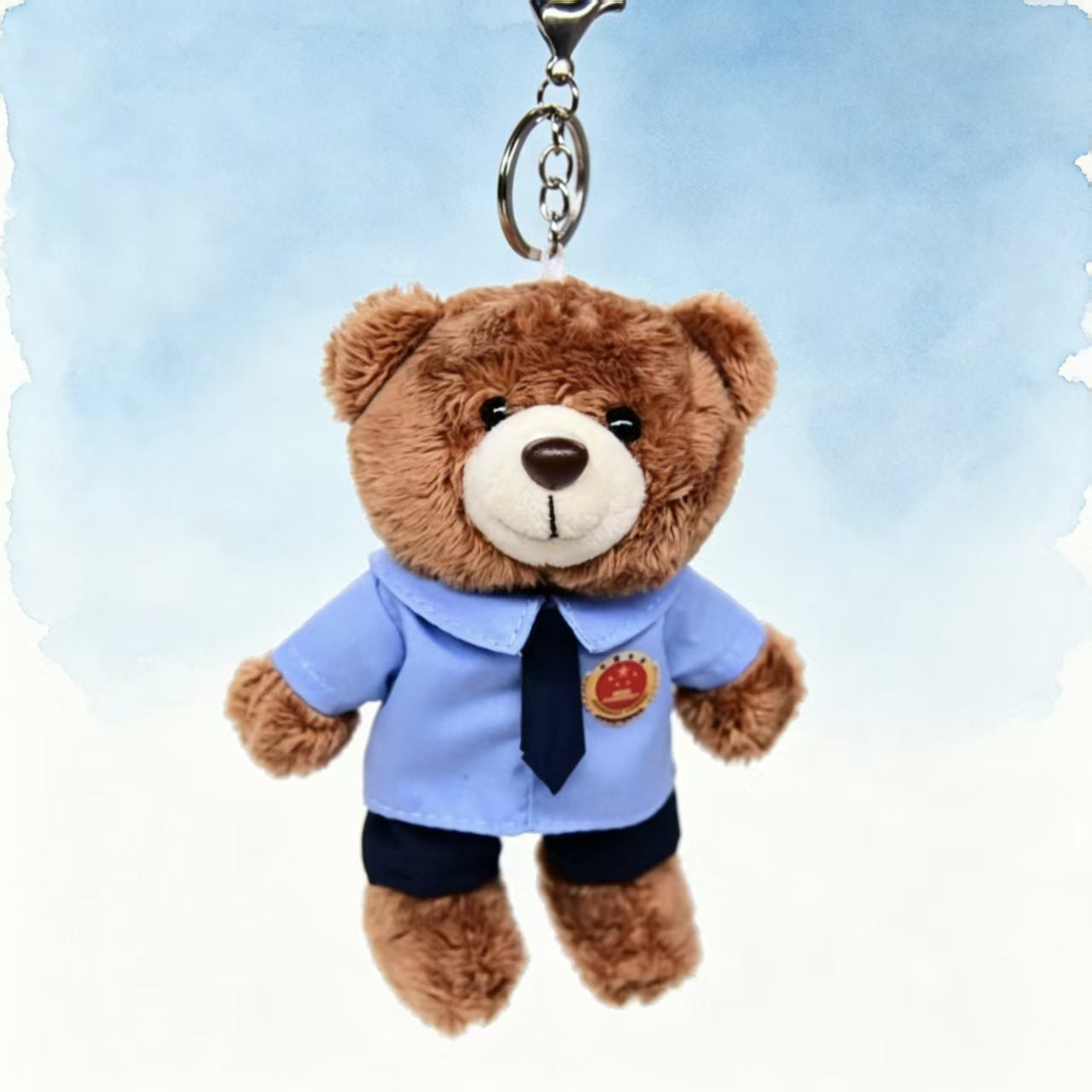 Cartoon Style Bear Plush Stuffed Animal Toy Keychain, Soft And Cuddly Plush Doll For Kids