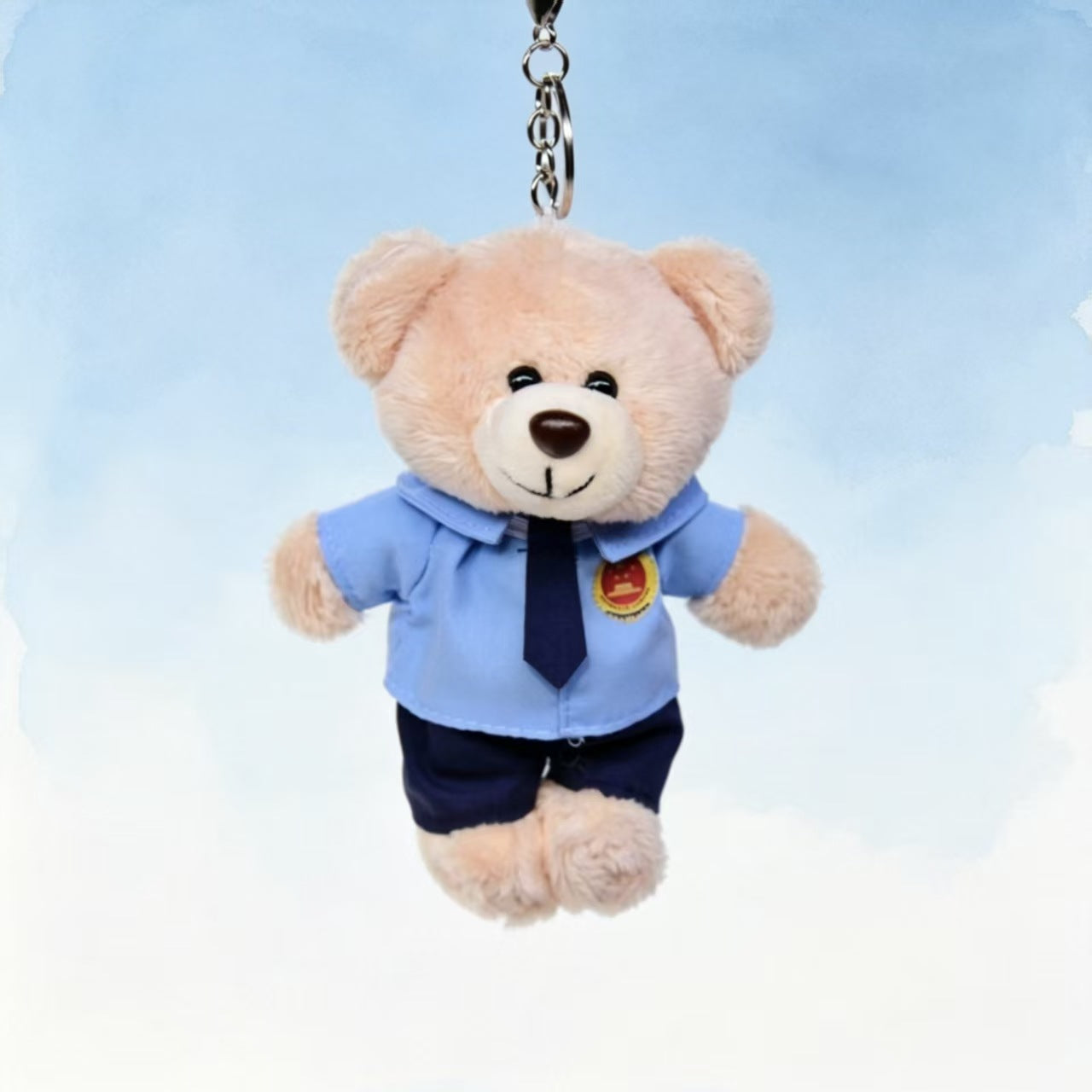 Cartoon Style Bear Plush Stuffed Animal Toy Keychain, Soft And Cuddly Plush Doll For Kids