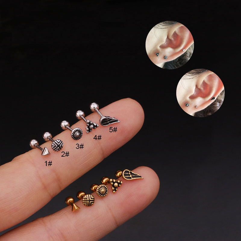 Korean Fashion  Stainless Steel Pierced Mini Earrings