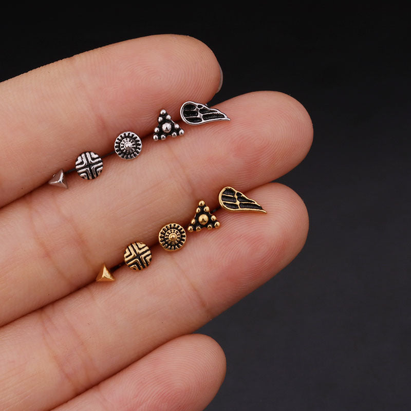 Korean Fashion  Stainless Steel Pierced Mini Earrings