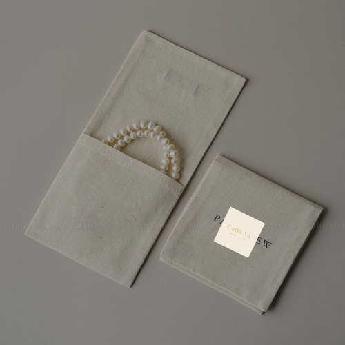 1 Piece Cotton Jewelry Packaging Bag In Beige For Elegant Jewelry Storage