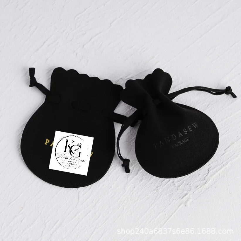 Simple Style Jewelry Packaging Bag In Letter Pattern For Daily Use, 1 Piece, Made Of Ultra-fiber Material