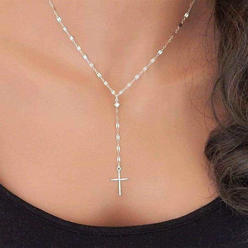 Fashion Cross Alloy Plating Necklace