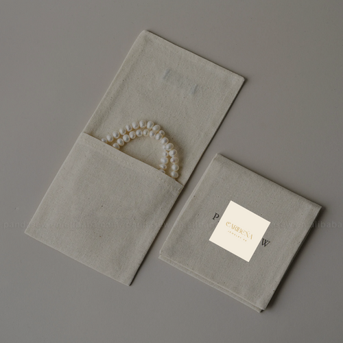 1 Piece Cotton Jewelry Packaging Bag In Beige For Elegant Jewelry Storage