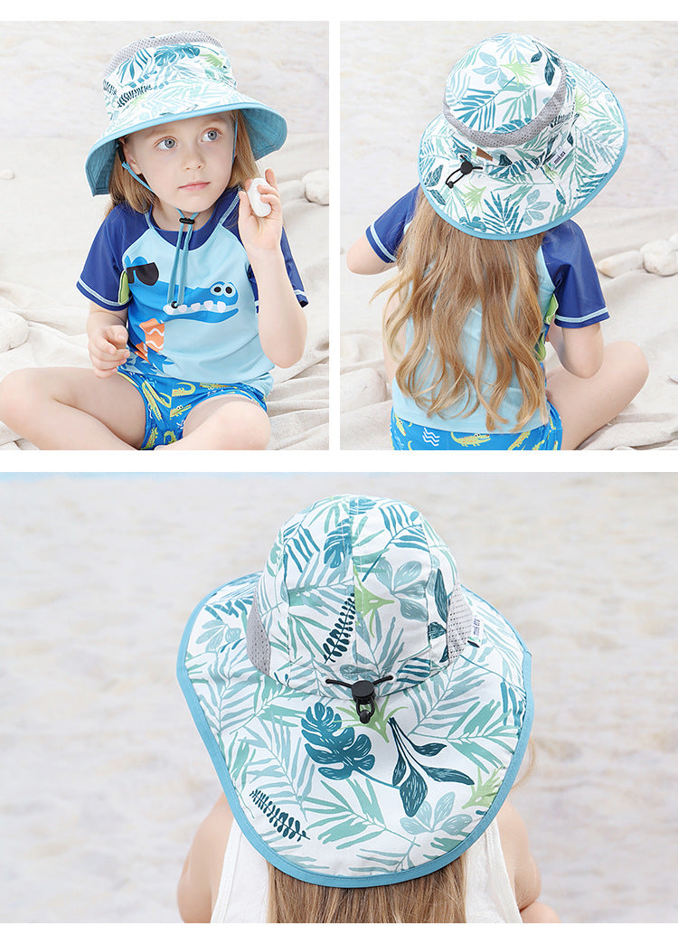 Children's Unisex Bucket Hat Featuring Cartoon Character Plant Design, Made With 100% Fabric, Perfect For Kids