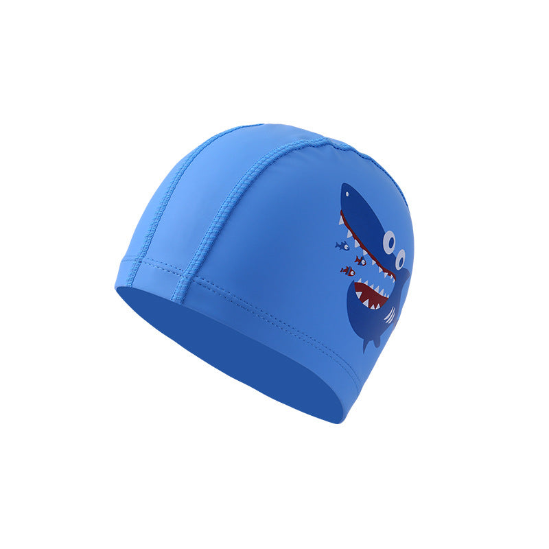 Cute Cartoon Letter Pu Leather Swimming Cap Swimming Accessories 1 Piece