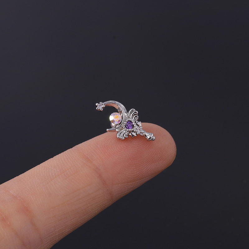 Korean Geometric Colored Zircon Earrings