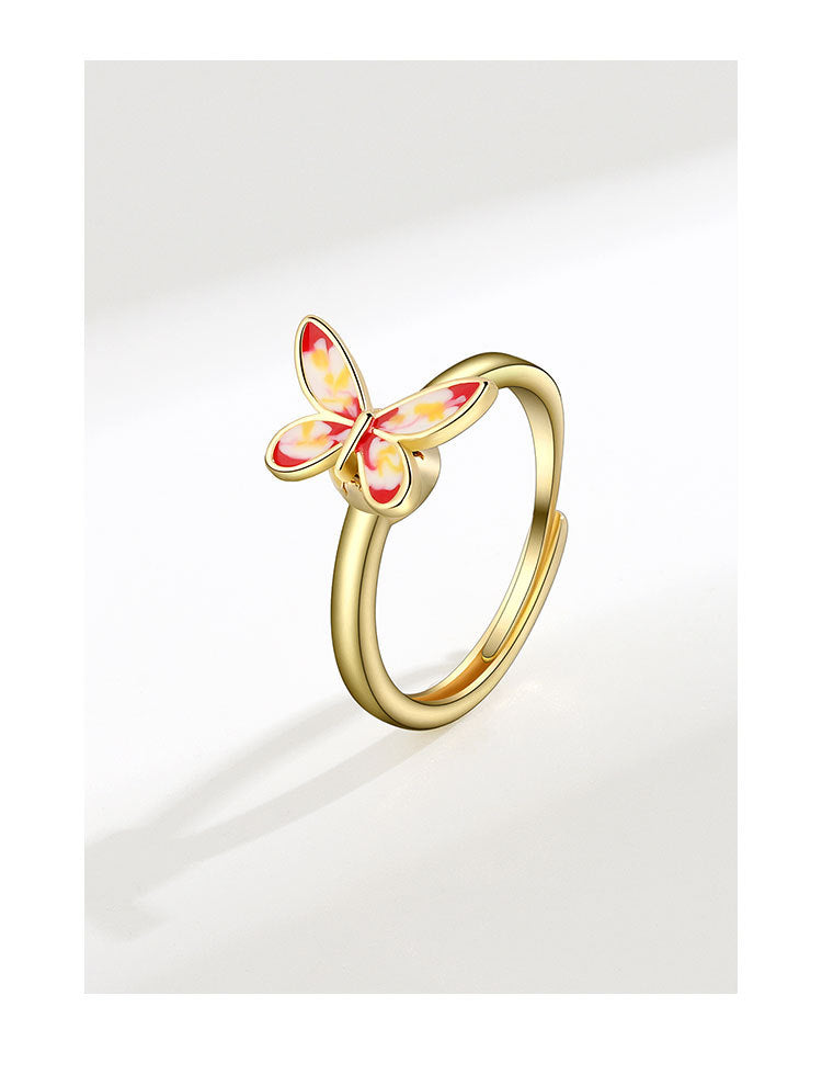 1 Piece Lady Butterfly Copper Plating Women's Open Ring