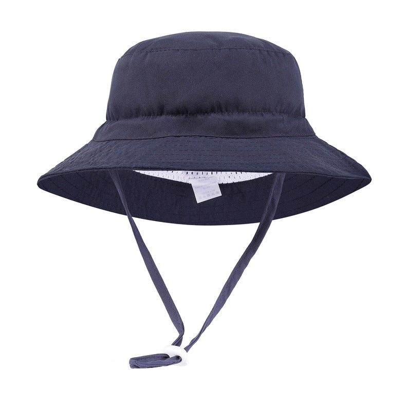 Fashion Solid Color Children Unisex Bucket Hat In 100% Fabric For Summer Wear