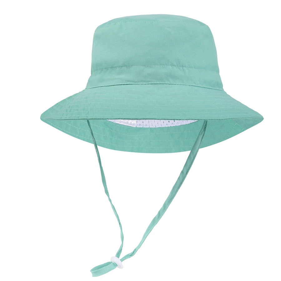 Fashion Solid Color Children Unisex Bucket Hat In 100% Fabric For Summer Wear