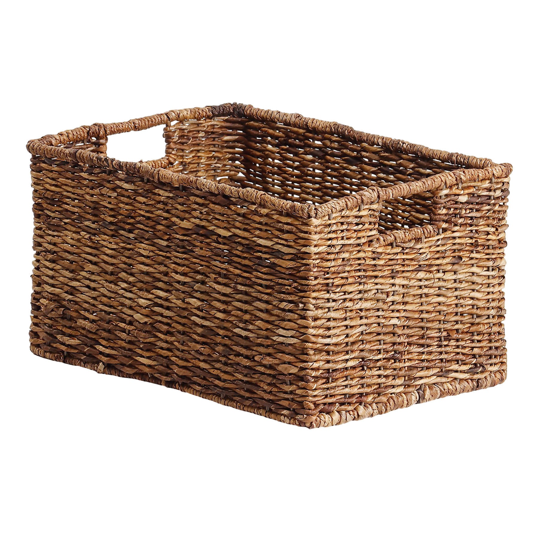 Abaca Rectangle Storage Basket - Brown, 18.8x13.5x11.0"