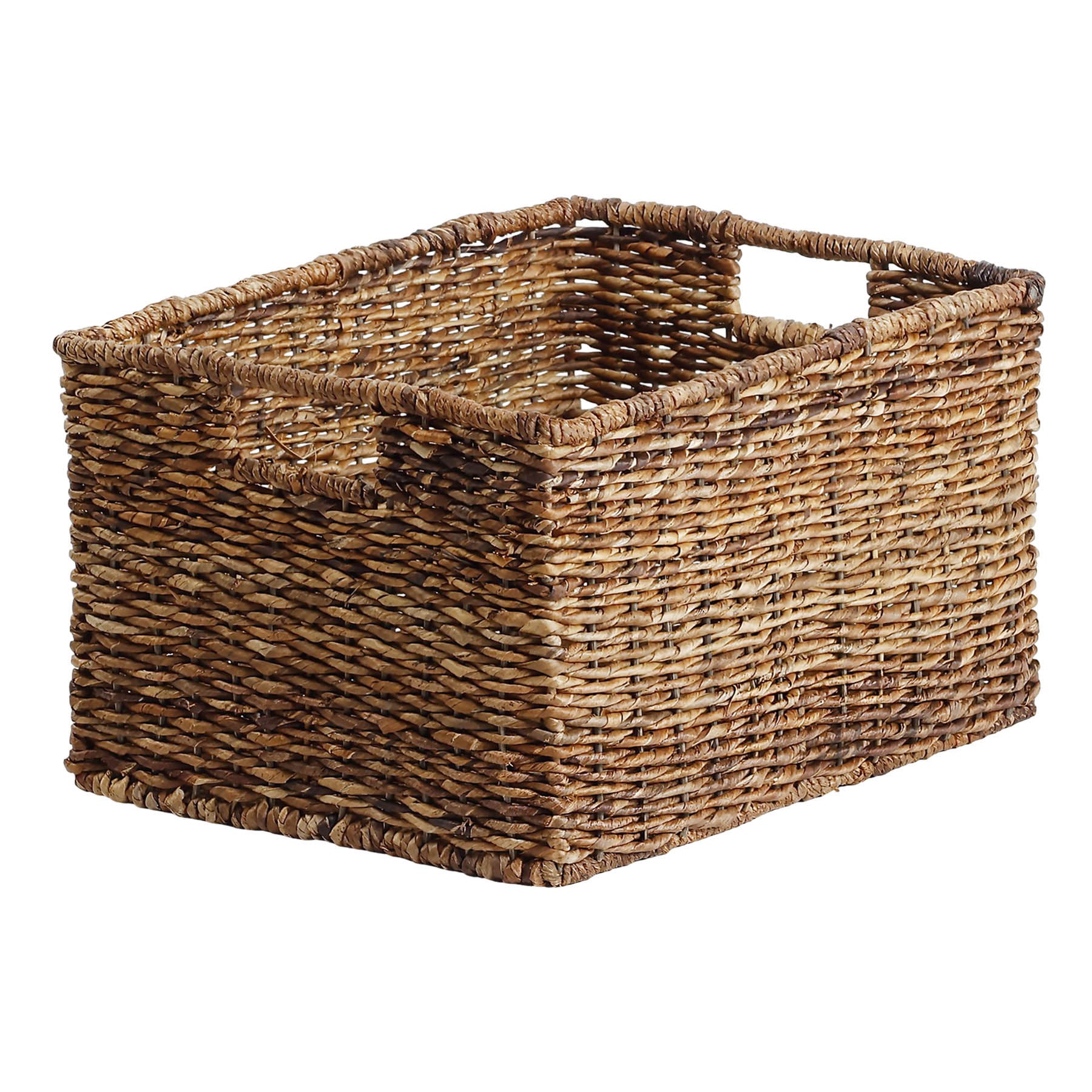 Abaca Rectangle Storage Basket - Brown, 16.0x12.0x9.0"