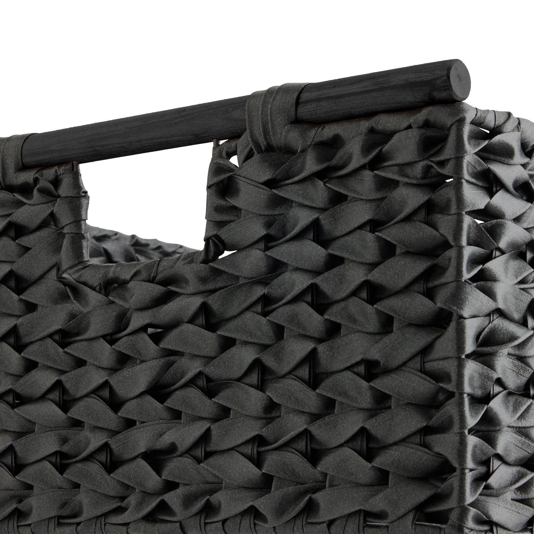 Plastic Rectangle Storage Basket - Black, 17.5x14.5x7.8"