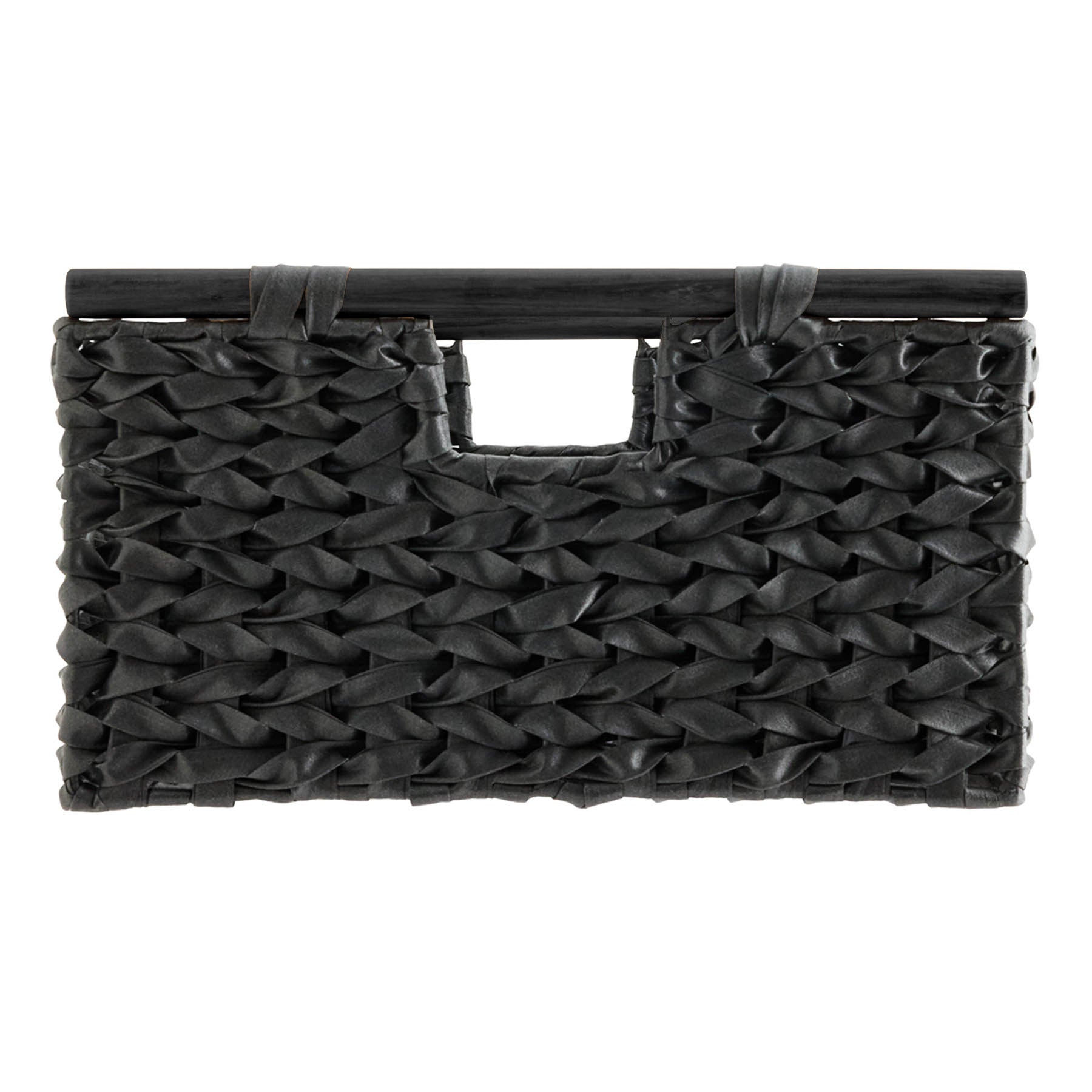 Plastic Rectangle Storage Basket - Black, 17.5x14.5x7.8"