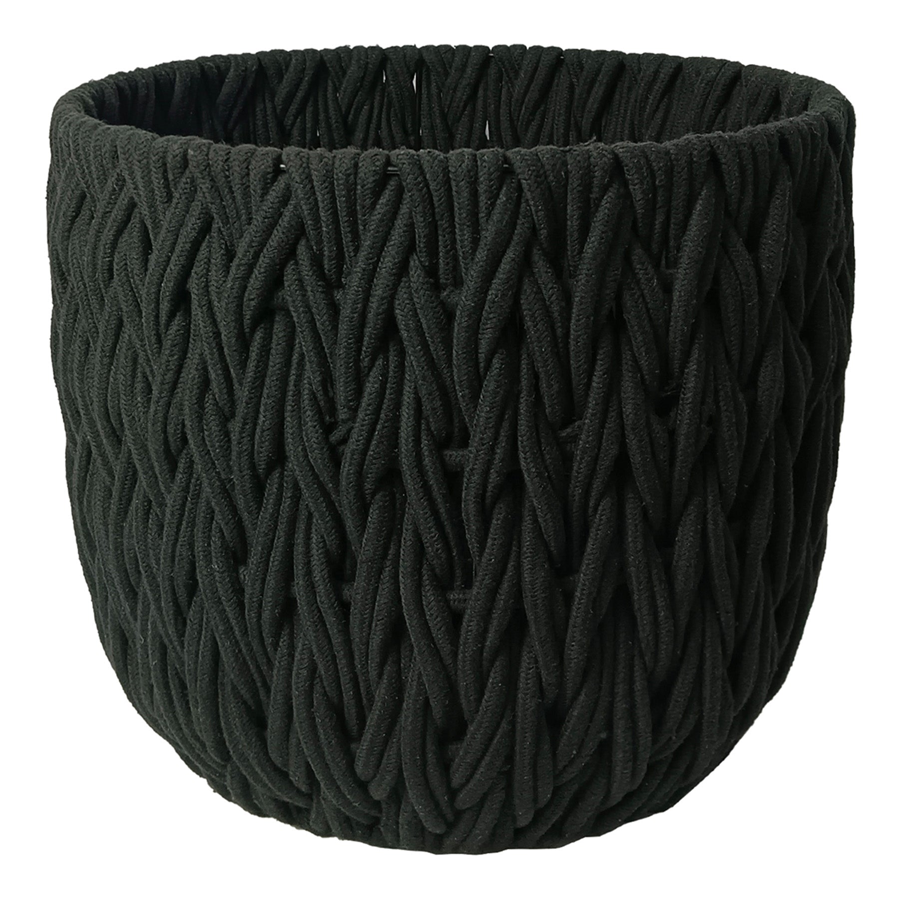 Fabric Round Storage Basket - Black, 16.9x16.9x15.0"