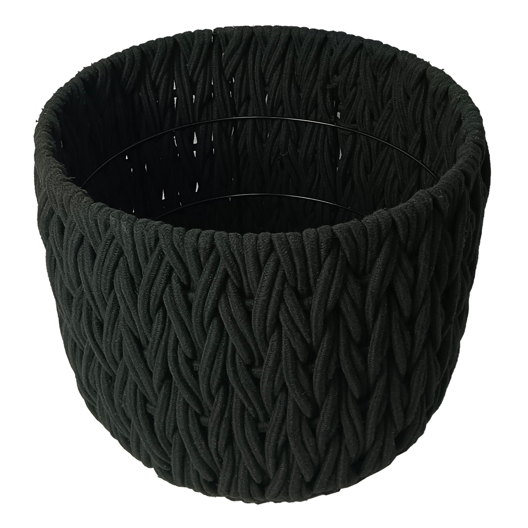 Fabric Round Storage Basket - Black, 16.9x16.9x15.0"