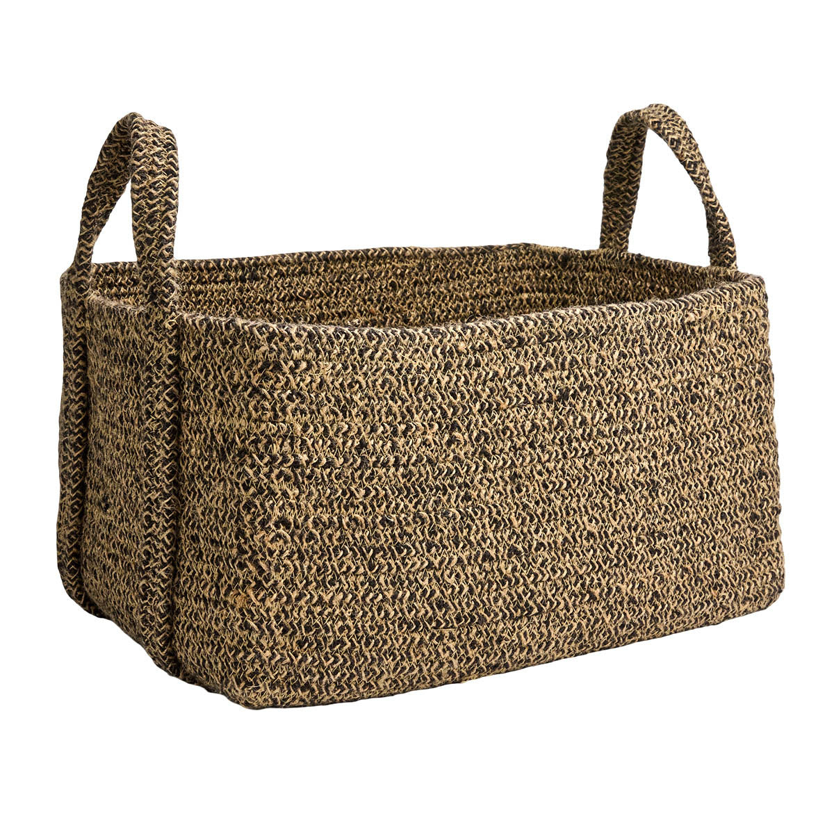 Jute Rectangle Storage Basket - Multi, 16.0x12.0x9.0"