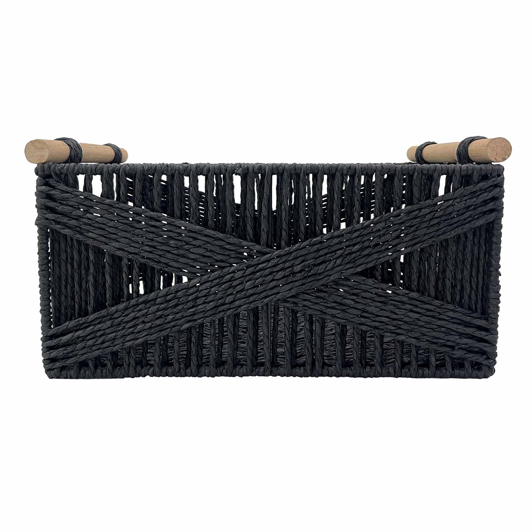 Paper Rectangle Storage Basket - Black, 14.9x10.2x8.0"