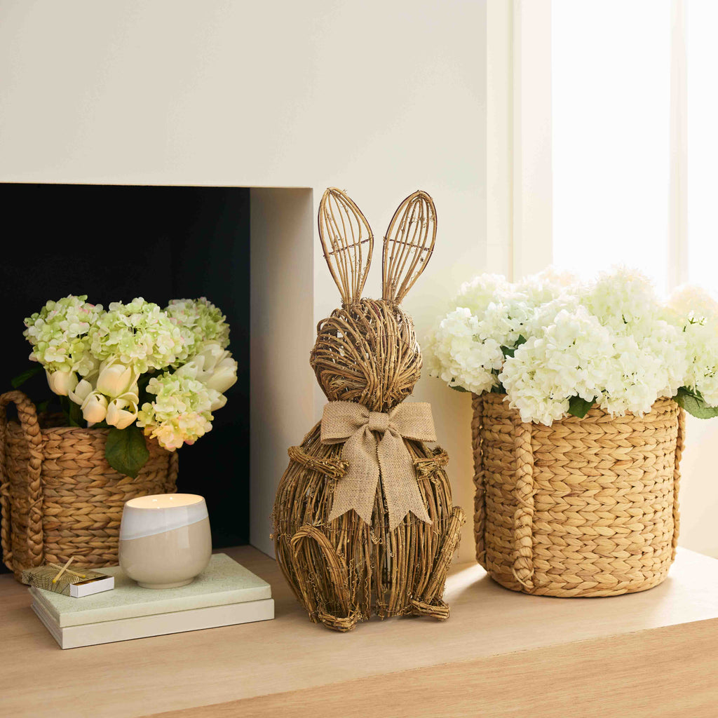 Wicker Round Storage Basket - Natural, 14.2x13.8x16.9"