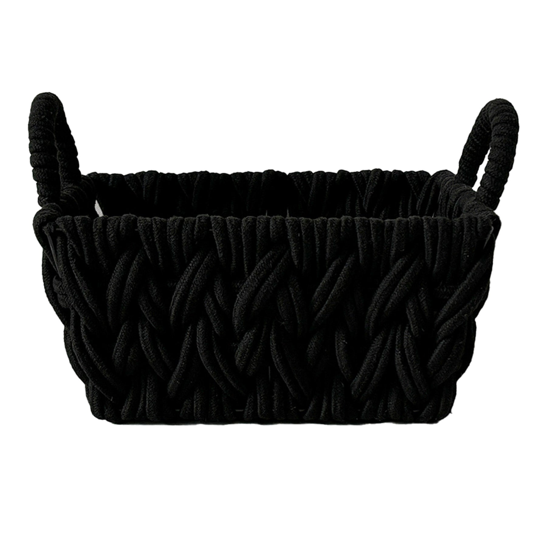 Fabric Rectangle Storage Basket - Black, 12.2x9.4x6.3"