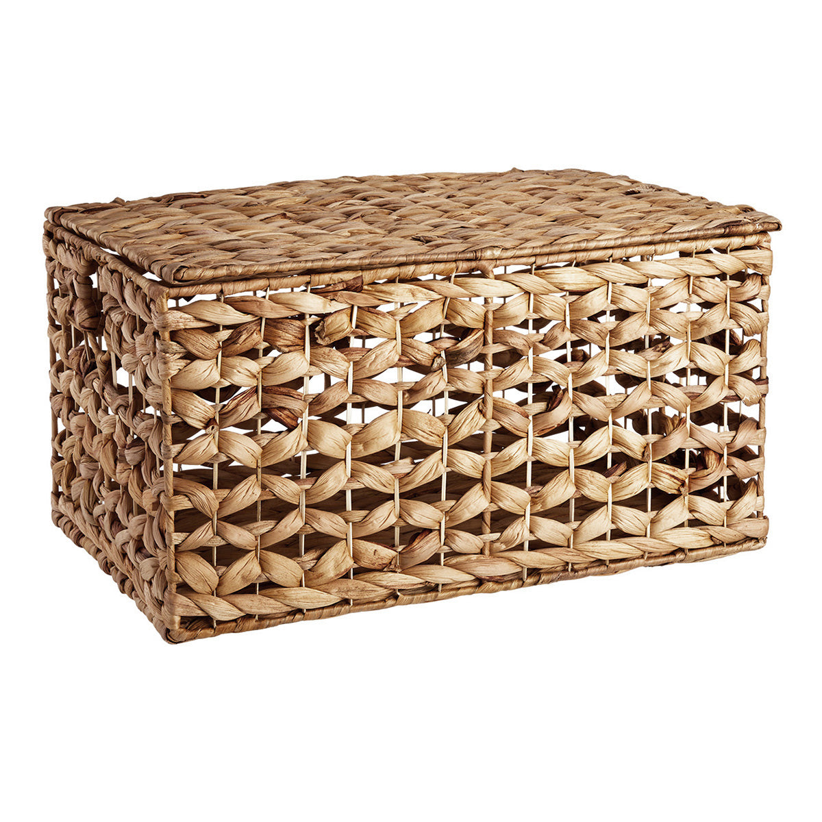 Water Hyacinth Rectangle Storage Basket - Natural, 17.2x12.0x9.5"
