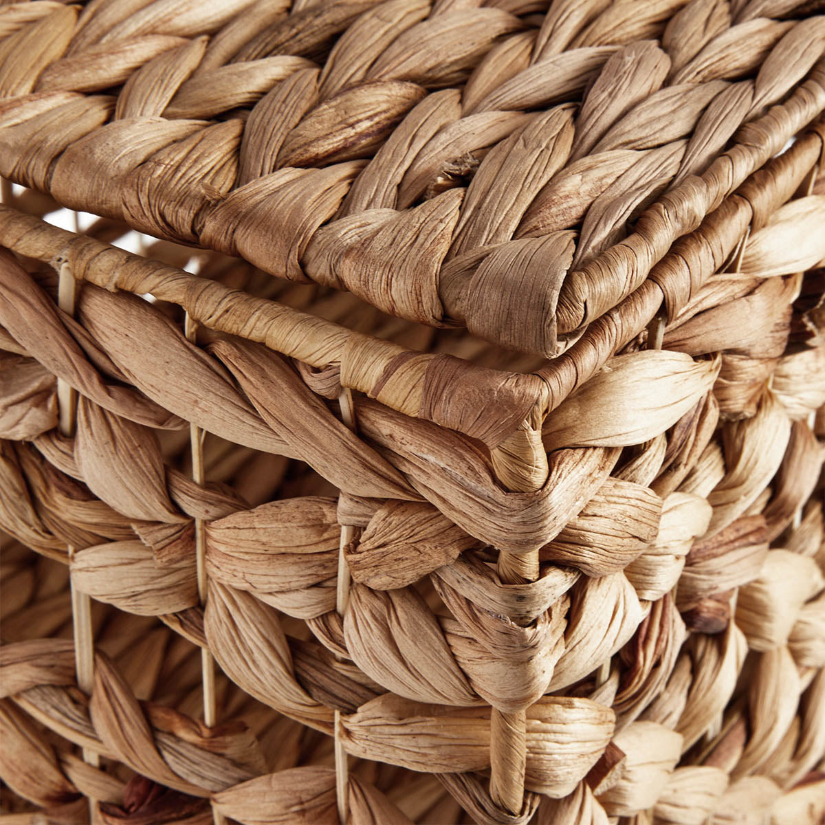 Water Hyacinth Rectangle Storage Basket - Natural, 17.2x12.0x9.5"