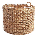 Water Hyacinth Round Storage Basket - Natural, 19.5x19.5x18.0"