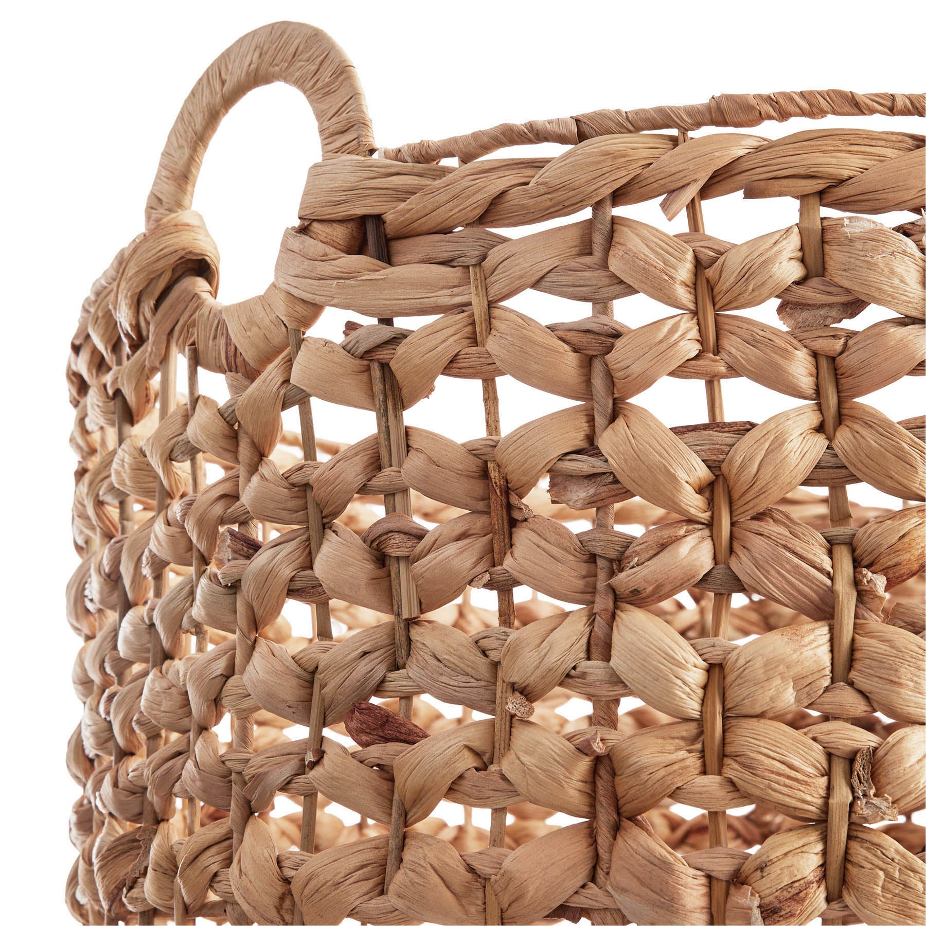 Water Hyacinth Round Storage Basket - Natural, 19.5x19.5x18.0"